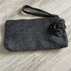 Chevron Tweed Wristlet